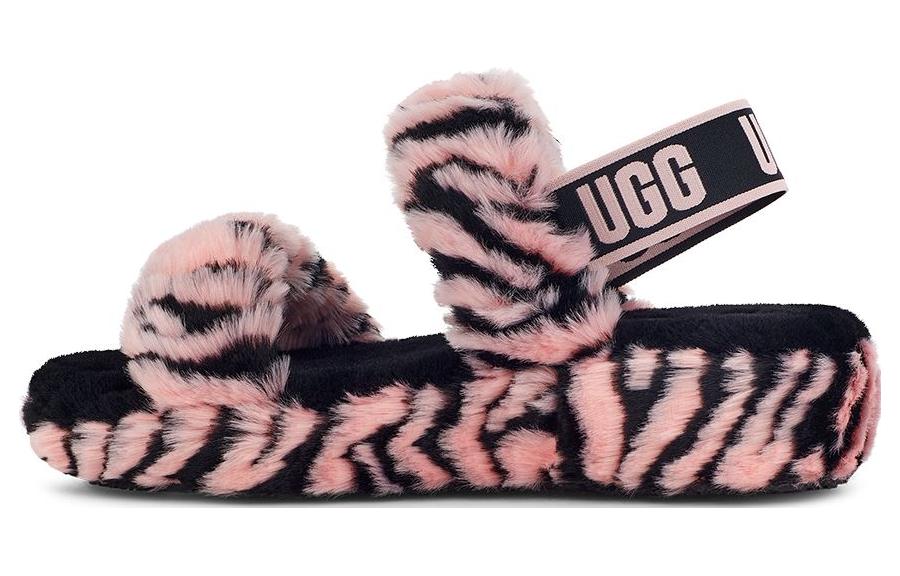 (Women) UGG Oh Yeah One-Strap Sandals 'Black Pink' 1129252-PSLP