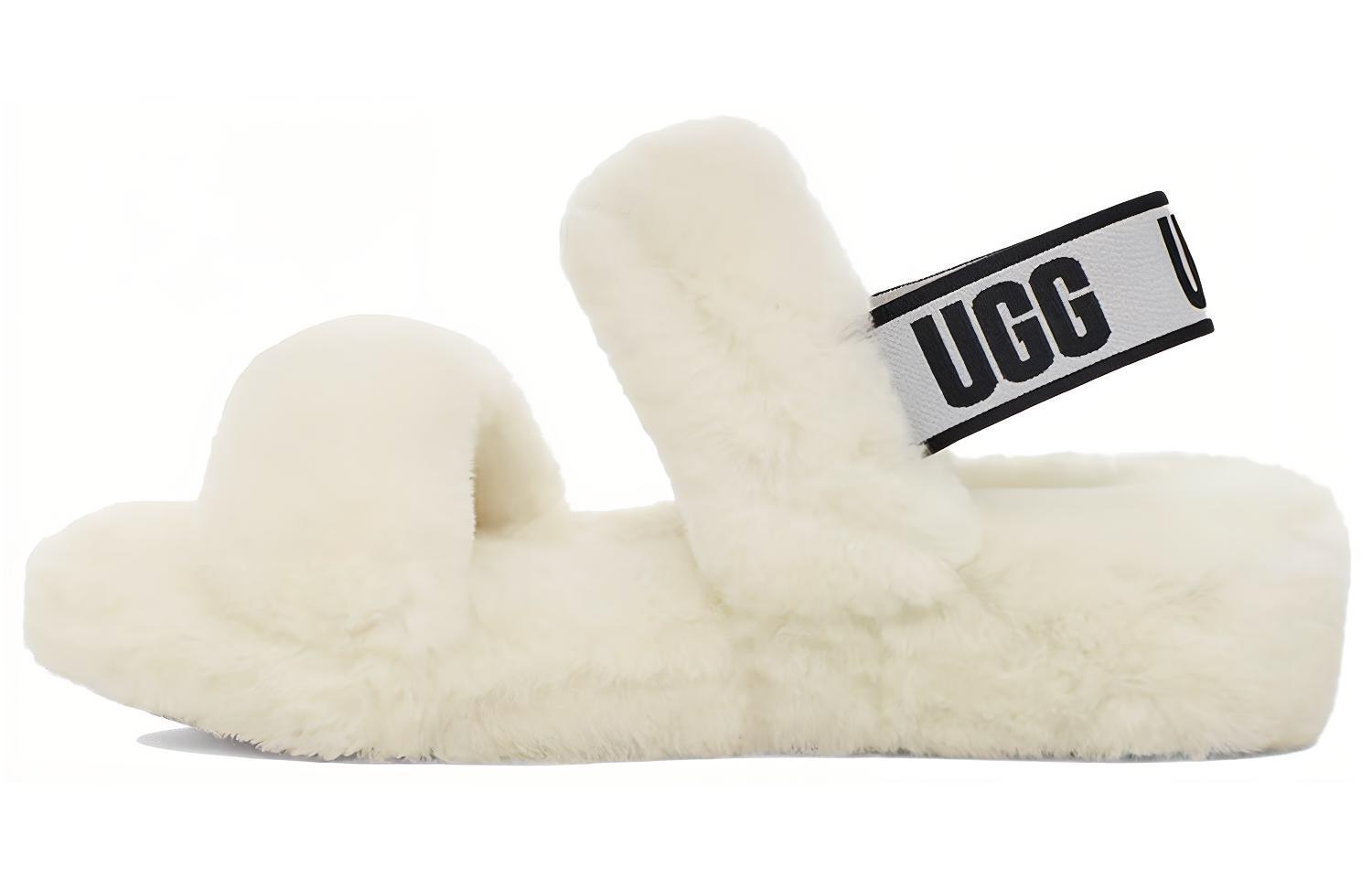 (Women) UGG Oh Yeah Thick Sole White Slippers 1107953-WHT