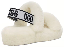 Lookbook UGG Oh Yeah 厚底羊毛拖鞋 女款 白色