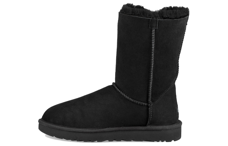 Buy UGG 羊皮 舒適耐磨 中筒 雪靴 女款 黑色
