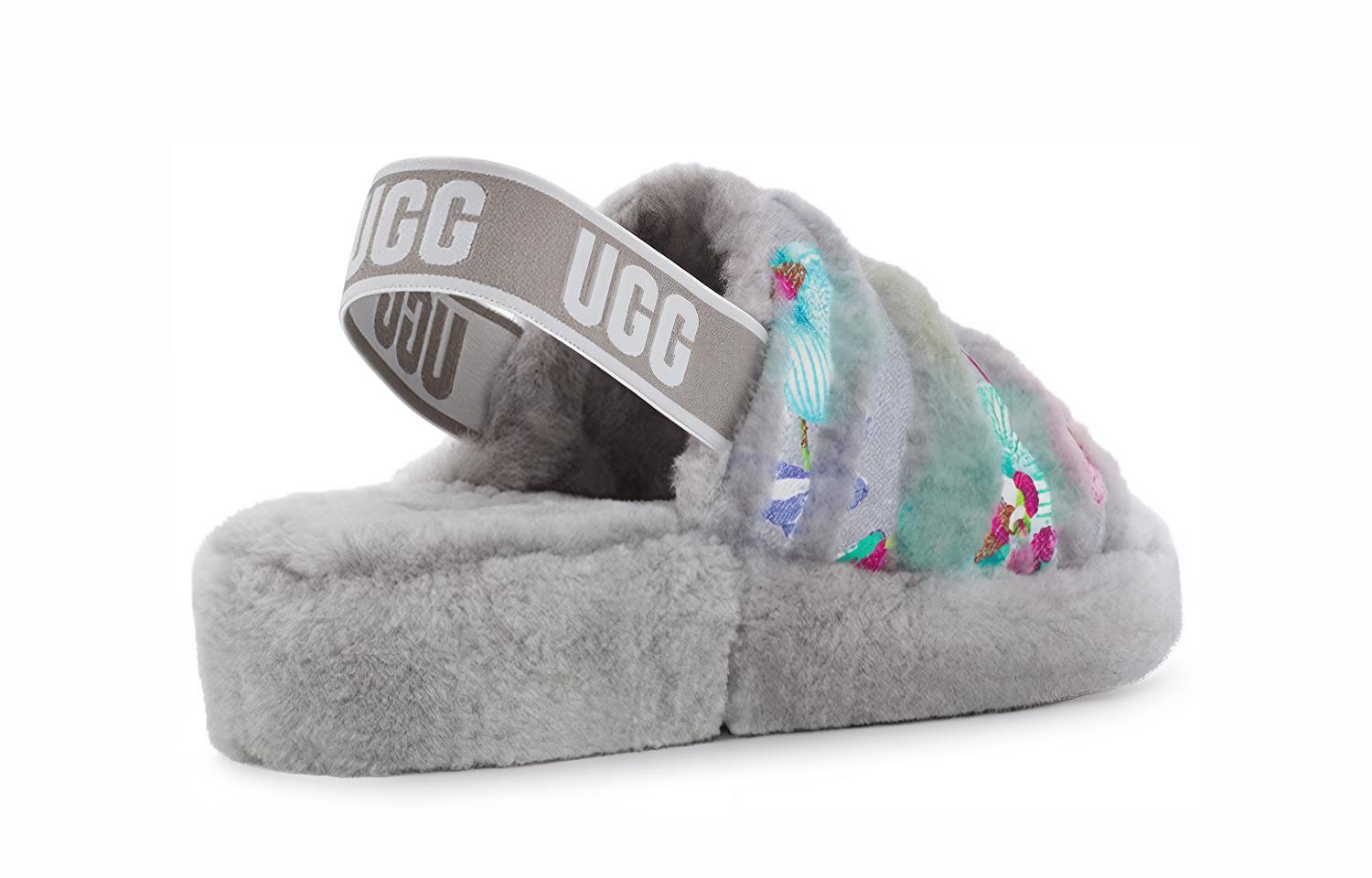 Lookbook (W) UGGプラットフォームスライド「グレータイガーフローラル」 1127055-CBB