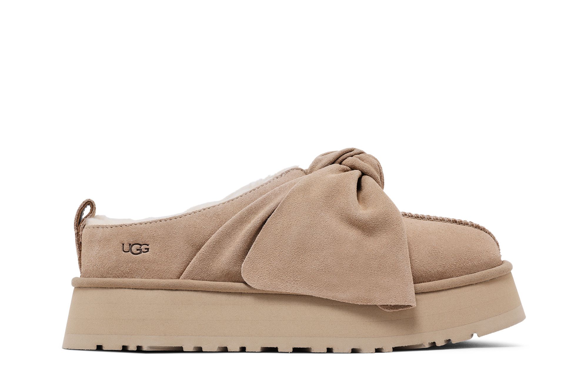 (Women) UGG Platform Slip-On Bow Slipper 'Sand' 1176290-SAN