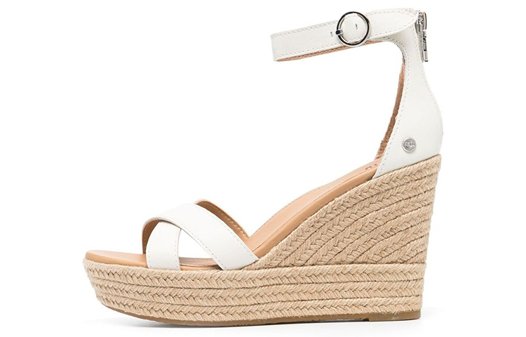 Buy UGG 側扣環坡跟草編涼鞋 女款 白色