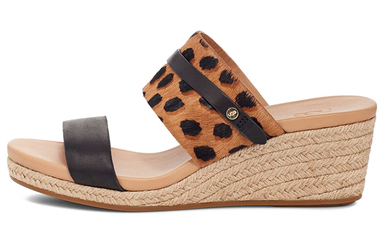 (Women) UGG Platform Wedge Slide 'Brown Leather' 1128359-BLBT