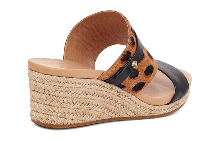 Shop (W) UGGプラットフォームウェッジスライド（ブラウンレザー） 1128359-BLBT
