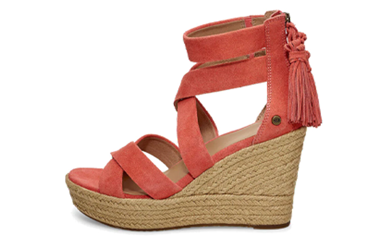 (W) UGG Raquel Wedge Sandal 'Coral Red'