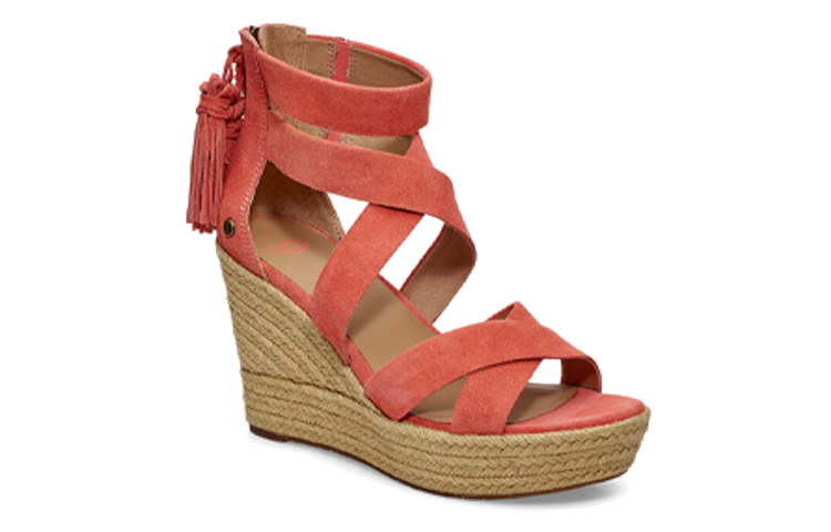 Lookbook (Women) UGG Raquel Wedge Sandal 'Coral Red' 1019895-VCRL