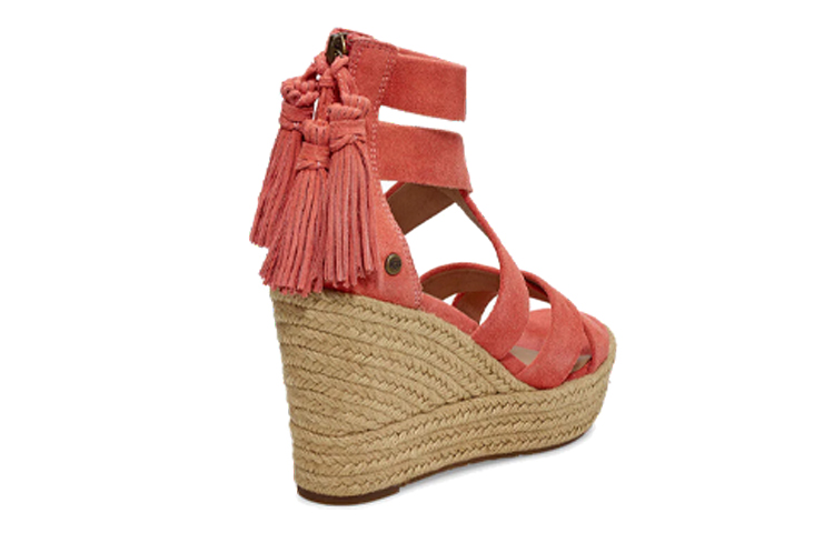 Purchase (Women) UGG Raquel Wedge Sandal 'Coral Red' 1019895-VCRL