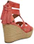 Purchase (Women) UGG Raquel Wedge Sandal 'Coral Red' 1019895-VCRL