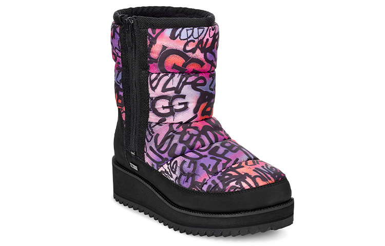 Lookbook (W) UGG Ridge Grafiti Ungu Hitam 1105715-MULT