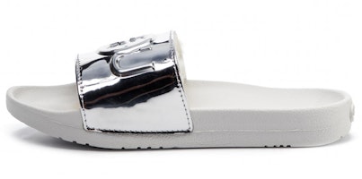 (Women) UGG Royale Graphic Metallic Slide 'Silver' 1101189W-SlVR (Women) UGG Royale Graphic Metallic Slide 'Silver' 1101189W-SlVR