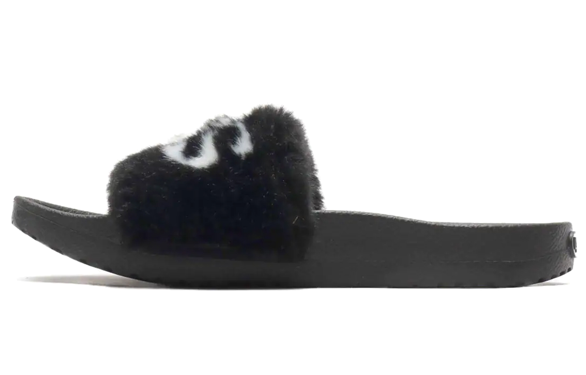 (Women) UGG Royale Graphic Slide 'Black Fur' 1101539-BLK
