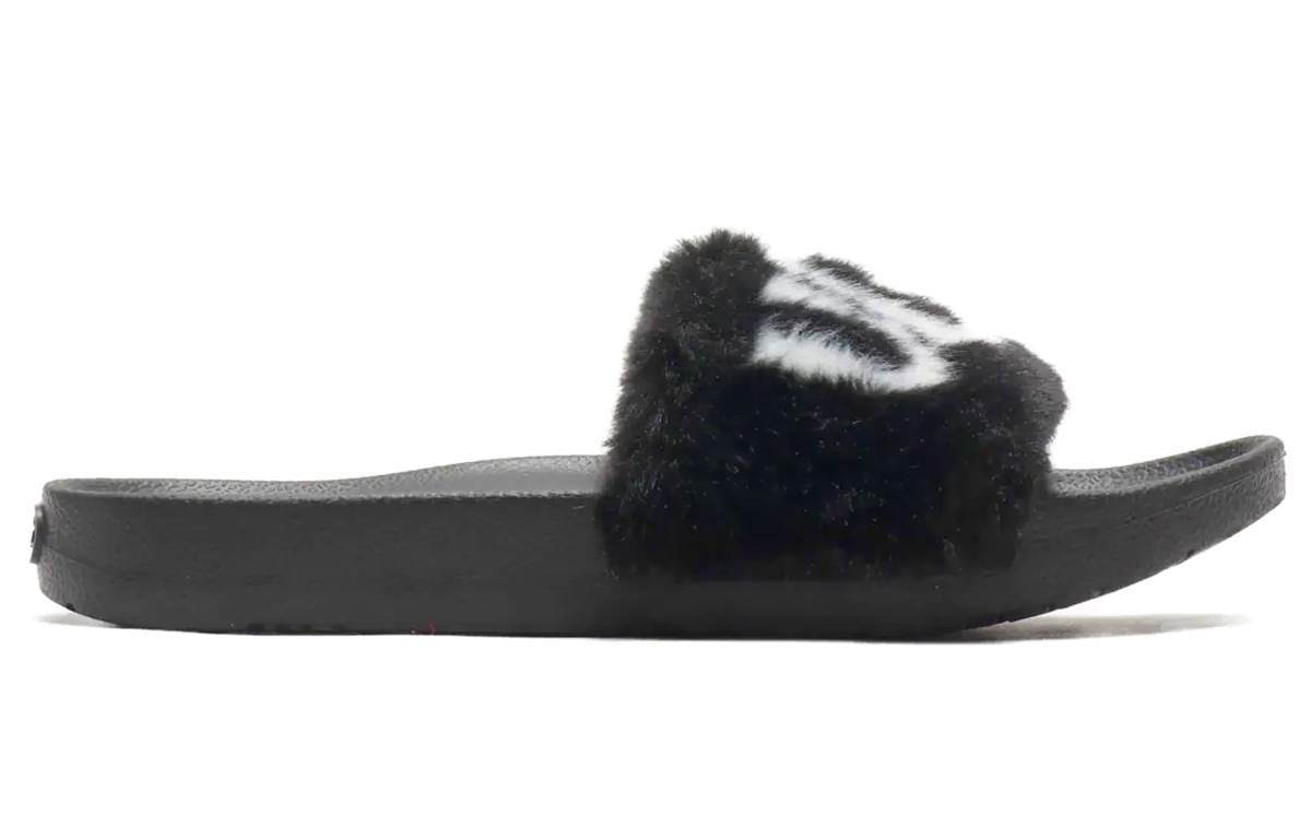 Order (W) UGG Royale 图案黑色毛拖鞋 1101539-BLK