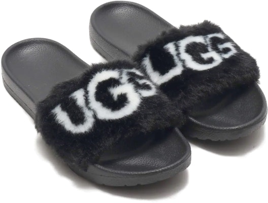 (Women) UGG Royale Graphic Slide 'Black Fur' 1101539-BLK Lookbook (Women) UGG Royale Graphic Slide 'Black Fur' 1101539-BLK
