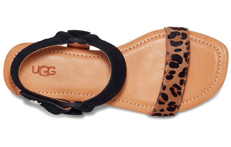 Shop UGG Rynell Leopard 潮流百搭 戶外運動涼鞋 女款 棕黑豹紋
