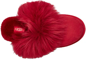 Shop UGG Scuff Sis 包頭毛絨拖鞋 女款 紅色