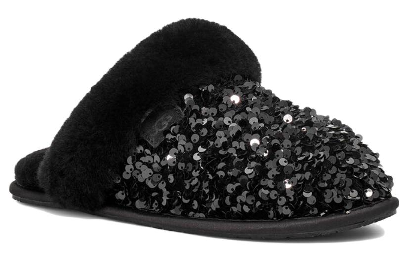 Lookbook (W) UGG Scuffette II Chunky Pailletten Hausschuhe Schwarz 1135140-BLK