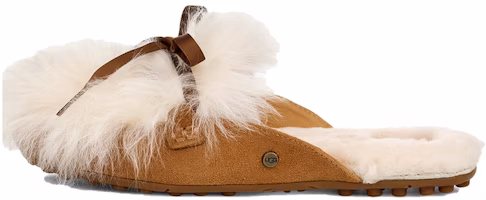 (Women) UGG Shaine Fluff Cozy Flat Plush Casual Slipper Brown 1105316-CHE (Women) UGG Shaine Fluff Cozy Flat Plush Casual Slipper Brown 1105316-CHE