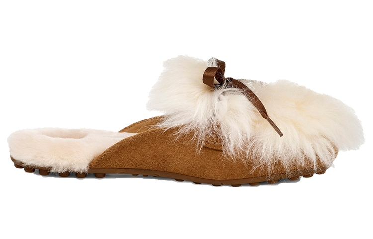 Order (W) UGG Shaine Fluff 休闲毛绒平底拖鞋棕色 1105316-CHE