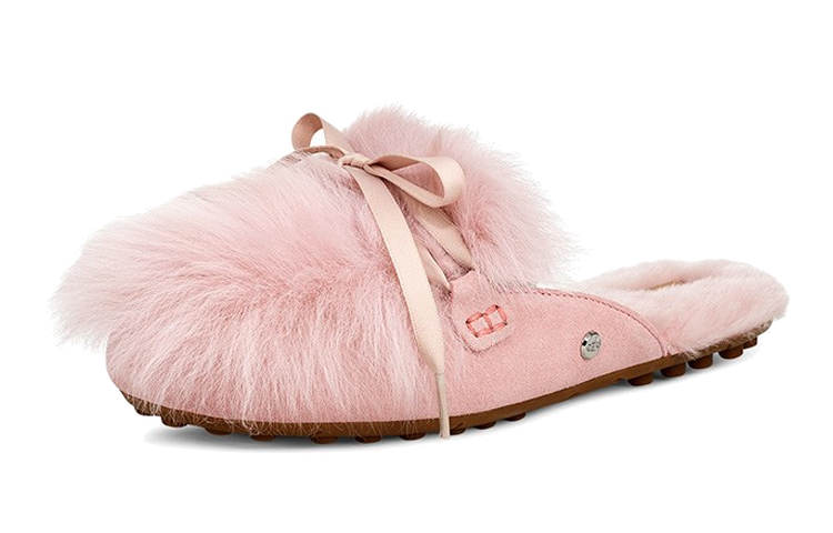 Lookbook (W) UGG Shaine Fluff Chaussons Douillets Plat Rose Rouge 1105316-PCRY