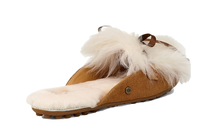 Shop (W) UGG Shaine Fluff 休闲毛绒平底拖鞋棕色 1105316-CHE