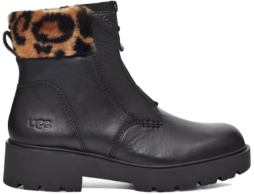 (Women) UGG Short Boot 'Leopard Print Black Leather with Zipper' 1123230-BLK Order (Women) UGG Short Boot 'Leopard Print Black Leather with Zipper' 1123230-BLK