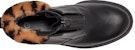 (W) UGG Boot Pendek 'Kulit Hitam Cetakan Leopard dengan Zip' 1123230-BLK