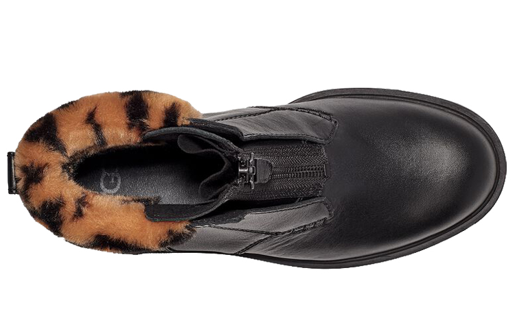 Shop (Women) UGG Short Boot 'Leopard Print Black Leather with Zipper' 1123230-BLK