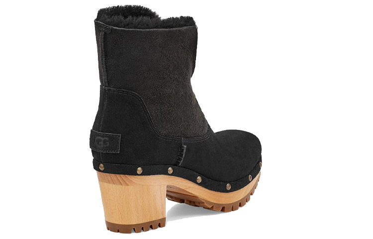 Lookbook (Women) UGG Short Boot 'Soft Suede Chunky Heel Black' 1120736-BLKS