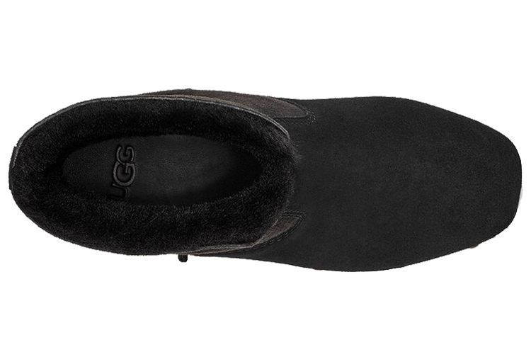 Shop (Women) UGG Short Boot 'Soft Suede Chunky Heel Black' 1120736-BLKS