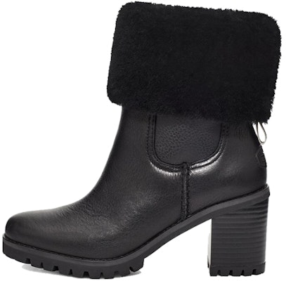 (Women) UGG Short Boot with Chunky Heel and Zipper 'Black Waterproof' 1121063-BLK Buy (Women) UGG Short Boot with Chunky Heel and Zipper 'Black Waterproof' 1121063-BLK
