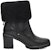 (W) UGG But Buku Pendek dengan Tumit Chunky dan Zip 'Hitam Kalispirus' 1121063-BLK