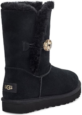 (Women) UGG Bailey Button Gold Bling Boot 'Black' 1118997-BKGD Purchase (Women) UGG Bailey Button Gold Bling Boot 'Black' 1118997-BKGD