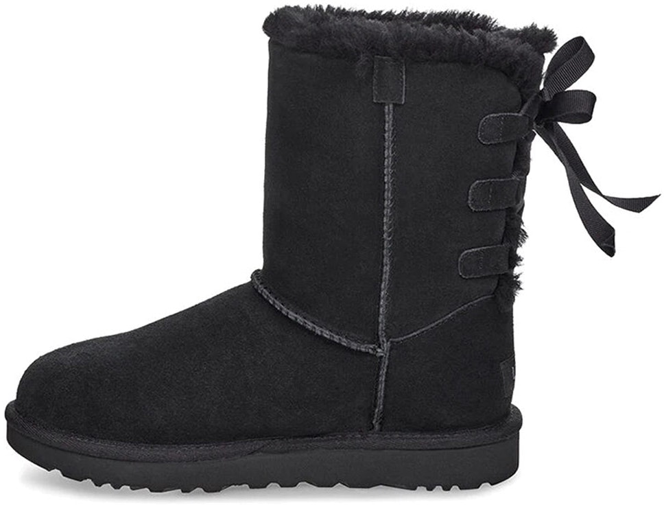 (Women) UGG Short Bow Boots 'Fur‑Lined Snow' 1110706‑BLK - 1110706-BLK ...