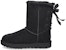 (W) UGG But Fleece Berjalur Pendek Hitam dengan Tali Pembentuk Bow 1110706-BLK