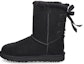 Buy (W) UGG But Fleece Berjalur Pendek Hitam dengan Tali Pembentuk Bow 1110706-BLK