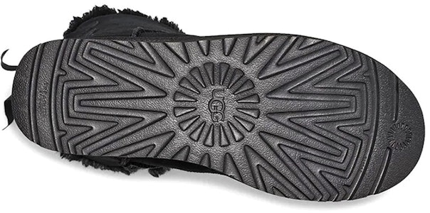 (W) UGG Boot Pendek dengan Pita Berbulu Fleece Hitam 1110706-BLK Details for (W) UGG Boot Pendek dengan Pita Berbulu Fleece Hitam 1110706-BLK