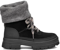 Order UGG 麂皮 圓頭綁帶 短筒 戶外靴 女款 黑色