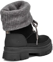 Shop UGG 麂皮 圓頭綁帶 短筒 戶外靴 女款 黑色
