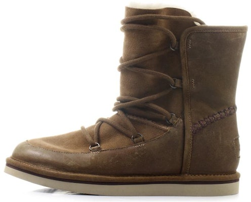 (Women) UGG Short Lace-Up Boots 'Brown Leather' 1007710-CHE Buy (Women) UGG Short Lace-Up Boots 'Brown Leather' 1007710-CHE
