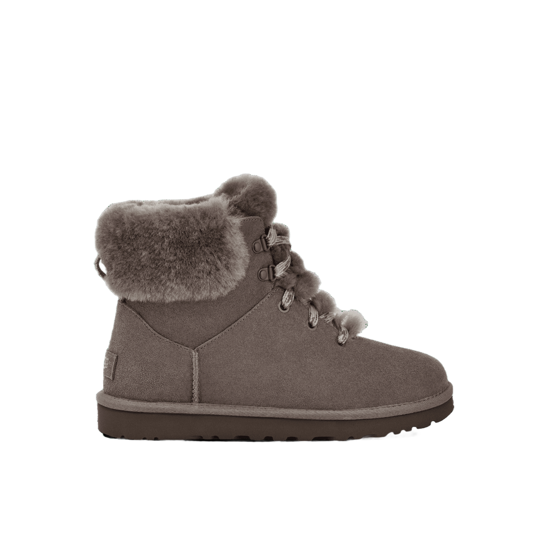 (Women) UGG Short Lace-Up Round Toe Snow Boots 'Dark Brown' 1130558-CHRC
