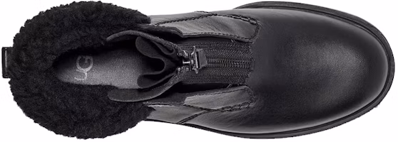 Shop UGG 時尚防水皮革拉鍊短靴 女款 黑色
