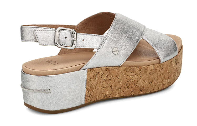 (W) UGG Shoshana Platform Sandal 'Silver' 圖 5