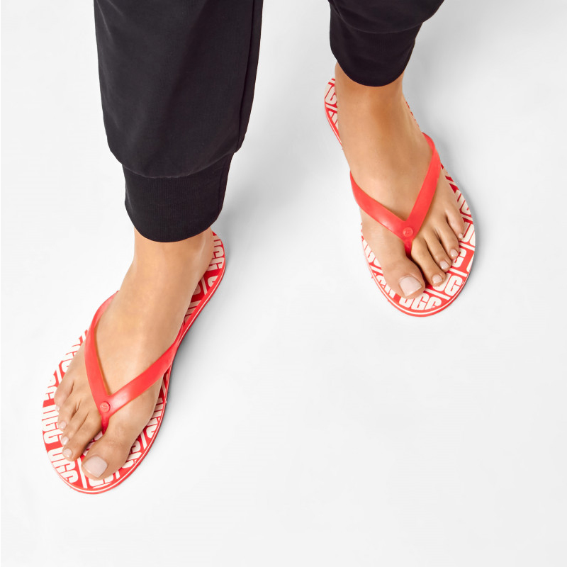 Sizing (Women) UGG Simi 'Red Fashion Flip-Flop' 1111058-PCRL