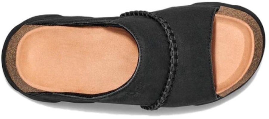 UGG 皮革 時尚百搭 一字拖鞋 女款 黑色 Shop UGG 皮革 時尚百搭 一字拖鞋 女款 黑色