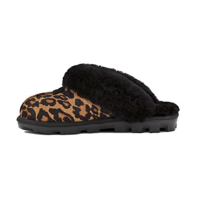 (W) UGG Slide 'Black Leopard Print'