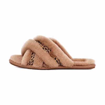 (W) UGG Cross Slides 'Chestnut'