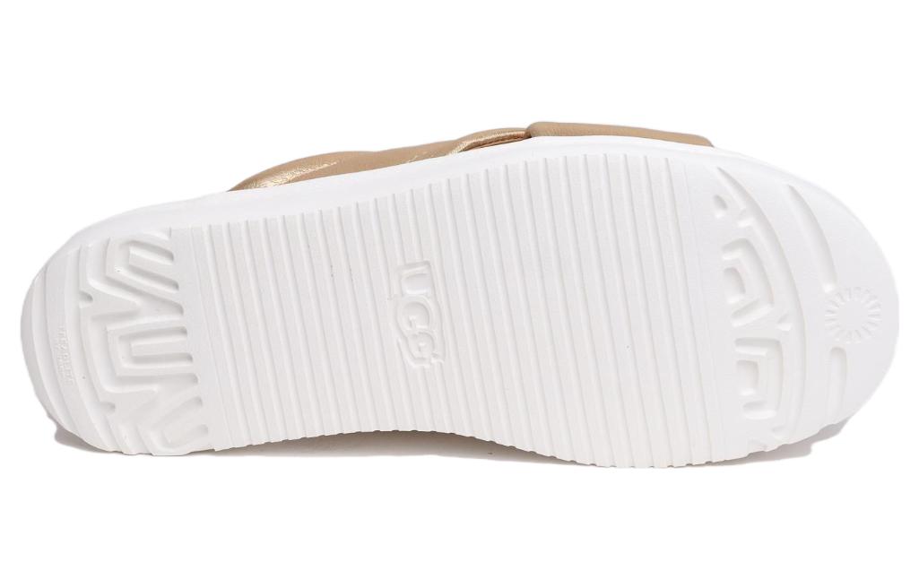 Shop UGG 皮革 簡約舒適百搭 時尚涼鞋 女款 金色