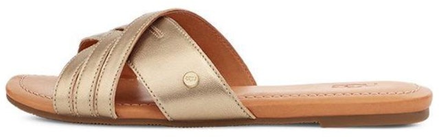 (Women) UGG Slide 'Metallic Comfort Cross' 1142712-GLDM (Women) UGG Slide 'Metallic Comfort Cross' 1142712-GLDM
