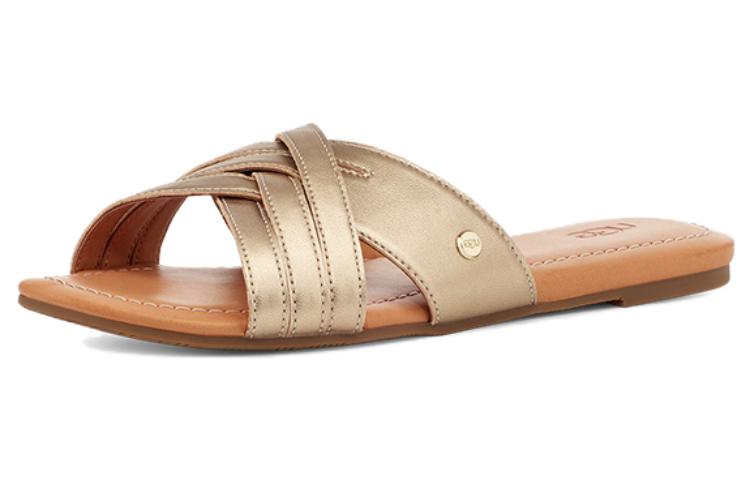 Order (W) UGGメタリッククロススライド (UGG Metarikku Kurosu Suraido) 1142712-GLDM